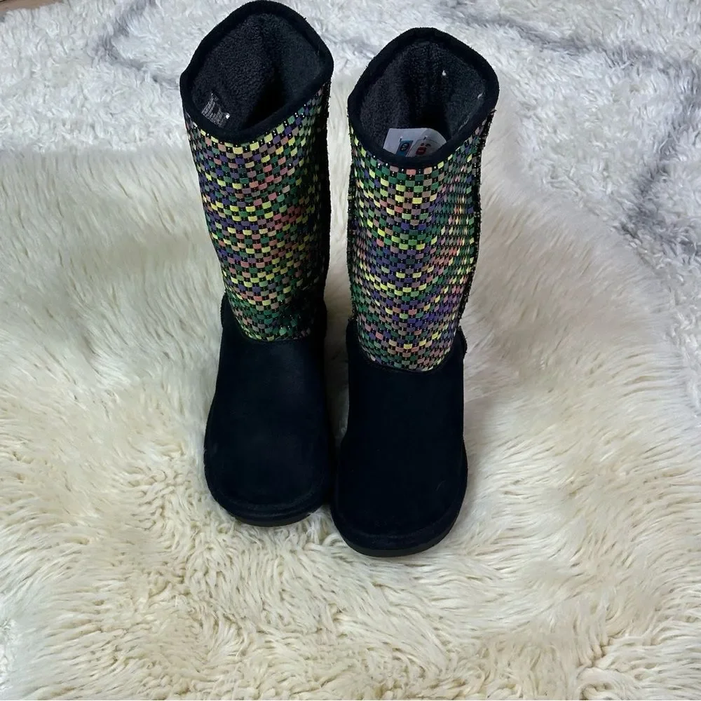 Skechers Black and Multicolor Woven Winter Boots